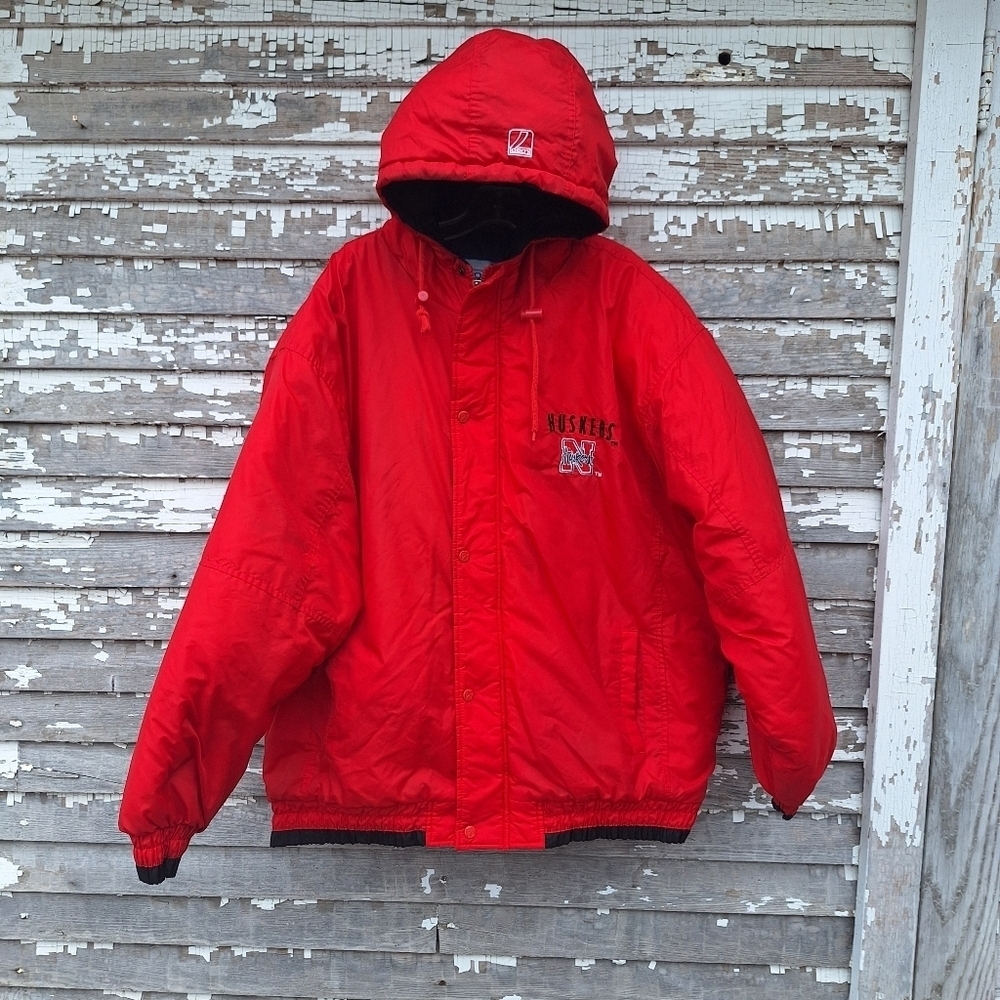 Vintage Logo 7 Nebraska Cornhuskers Huskers Coat Size XL